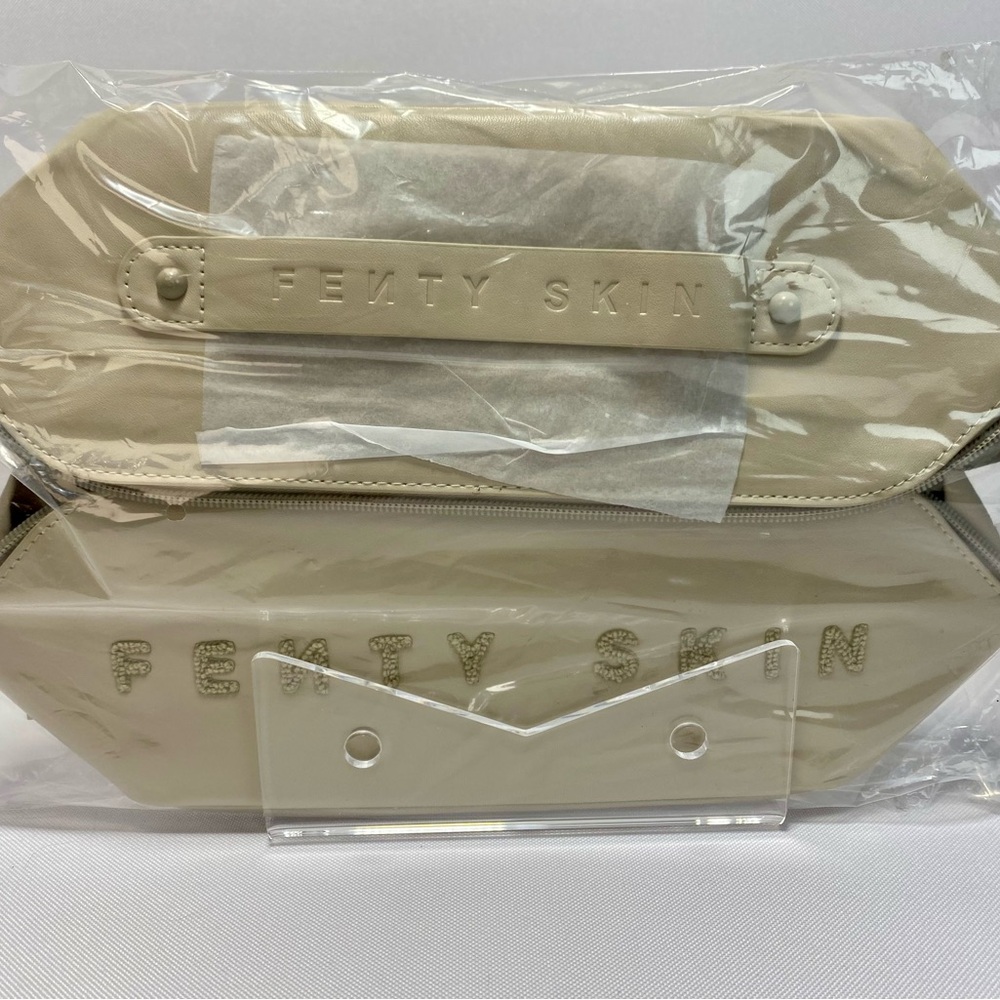 FENTY Cream Faux Leather Cosmetic Bag